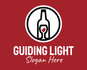 Wine Glass Bottle logo design