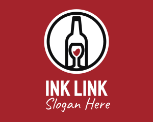 Wine Glass Bottle logo design