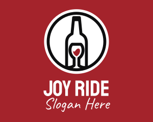 Wine Glass Bottle logo design