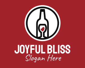 Wine Glass Bottle logo design