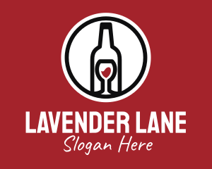 Wine Glass Bottle logo design