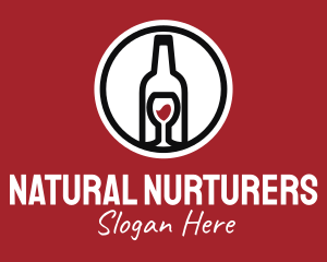 Wine Glass Bottle logo design