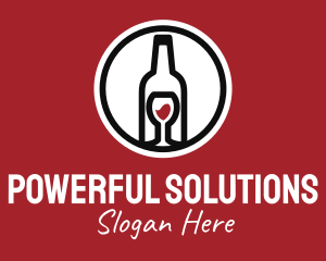 Wine Glass Bottle logo design