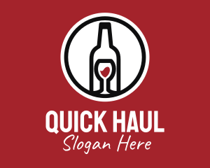 Wine Glass Bottle logo design