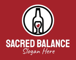 Wine Glass Bottle logo design