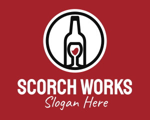 Wine Glass Bottle logo design