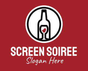 Wine Glass Bottle logo design