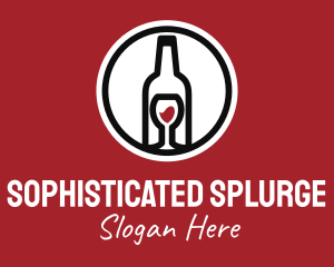 Wine Glass Bottle logo design