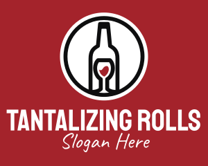 Wine Glass Bottle logo design