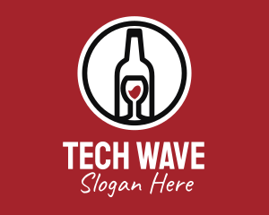 Wine Glass Bottle logo design