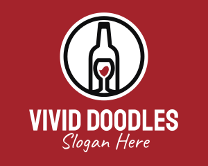 Wine Glass Bottle logo design