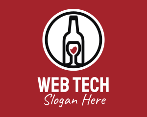 Wine Glass Bottle logo design