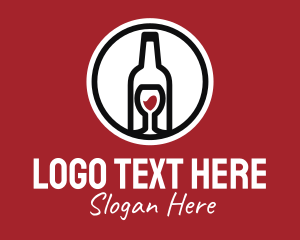 Brew - Wine Glass Bottle logo design