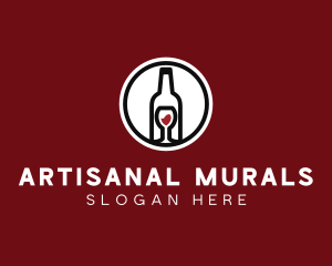 Wine Glass Bottle logo design