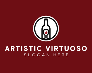 Wine Glass Bottle logo design