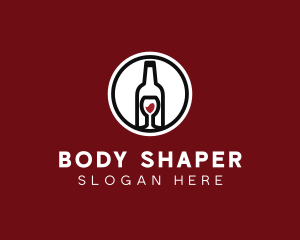 Wine Glass Bottle logo design