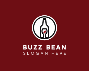 Wine Glass Bottle logo design