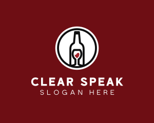 Wine Glass Bottle logo design