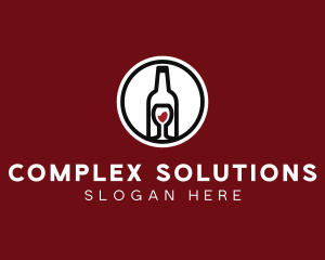 Wine Glass Bottle logo design