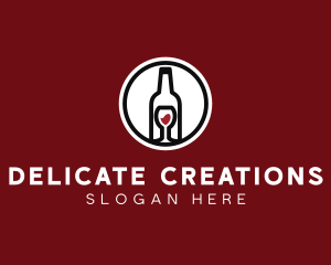 Wine Glass Bottle logo design