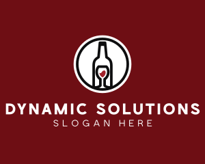 Wine Glass Bottle logo design