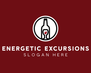 Wine Glass Bottle logo design