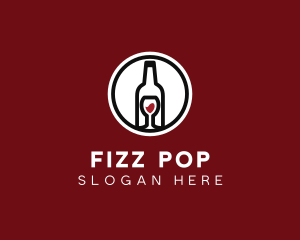 Wine Glass Bottle logo design