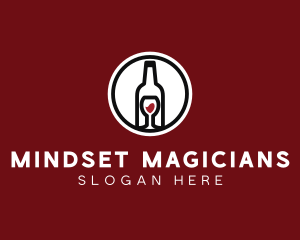 Wine Glass Bottle logo design