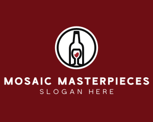 Wine Glass Bottle logo design