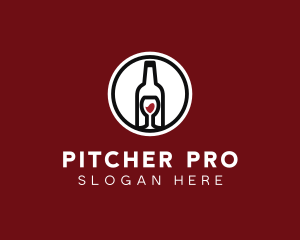 Wine Glass Bottle logo design