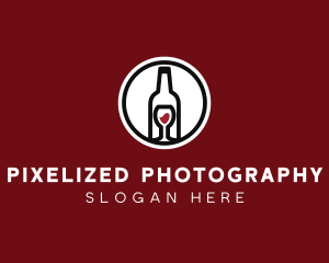 Wine Glass Bottle logo design