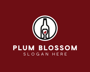 Wine Glass Bottle logo design