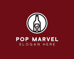 Wine Glass Bottle logo design