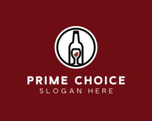 Wine Glass Bottle logo design