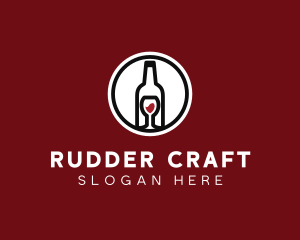 Wine Glass Bottle logo design