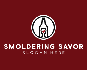 Wine Glass Bottle logo design