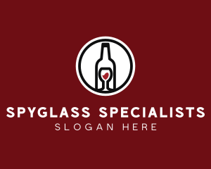 Wine Glass Bottle logo design