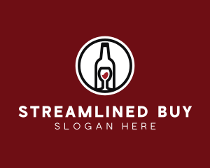 Wine Glass Bottle logo design