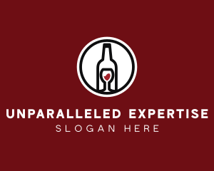 Wine Glass Bottle logo design