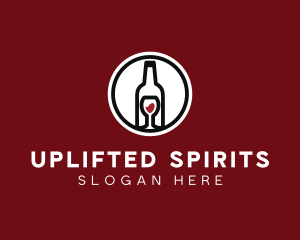 Wine Glass Bottle logo design