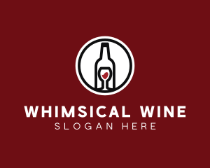 Wine Glass Bottle logo design