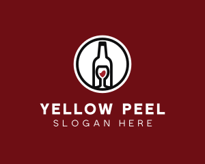 Wine Glass Bottle logo design