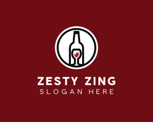 Wine Glass Bottle logo design