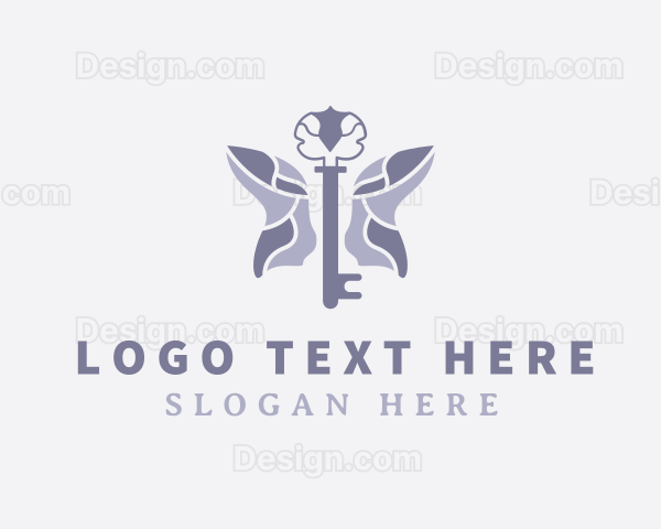 Luxury Key Butterfly Logo