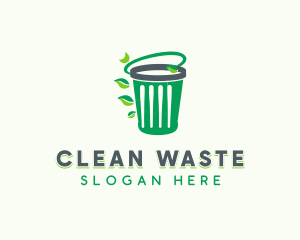 Eco Garbage Trash Bin logo design