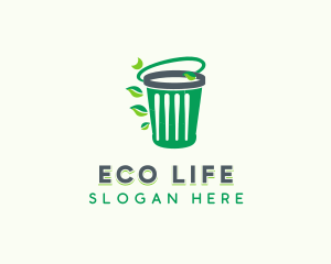 Eco Garbage Trash Bin logo design