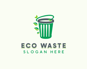 Eco Garbage Trash Bin logo design