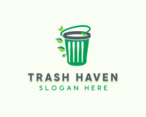 Eco Garbage Trash Bin logo design