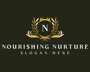 Luxury Hand Wellness logo design