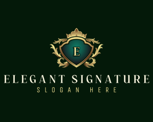 Elegant Crown Crest logo design